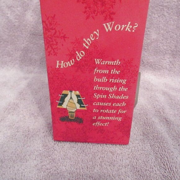 Vtg Christmas Spin Lamp Shades Revolving Set Of 3 Tree Light Bulbs Holiday NOS - Picture 6 of 11